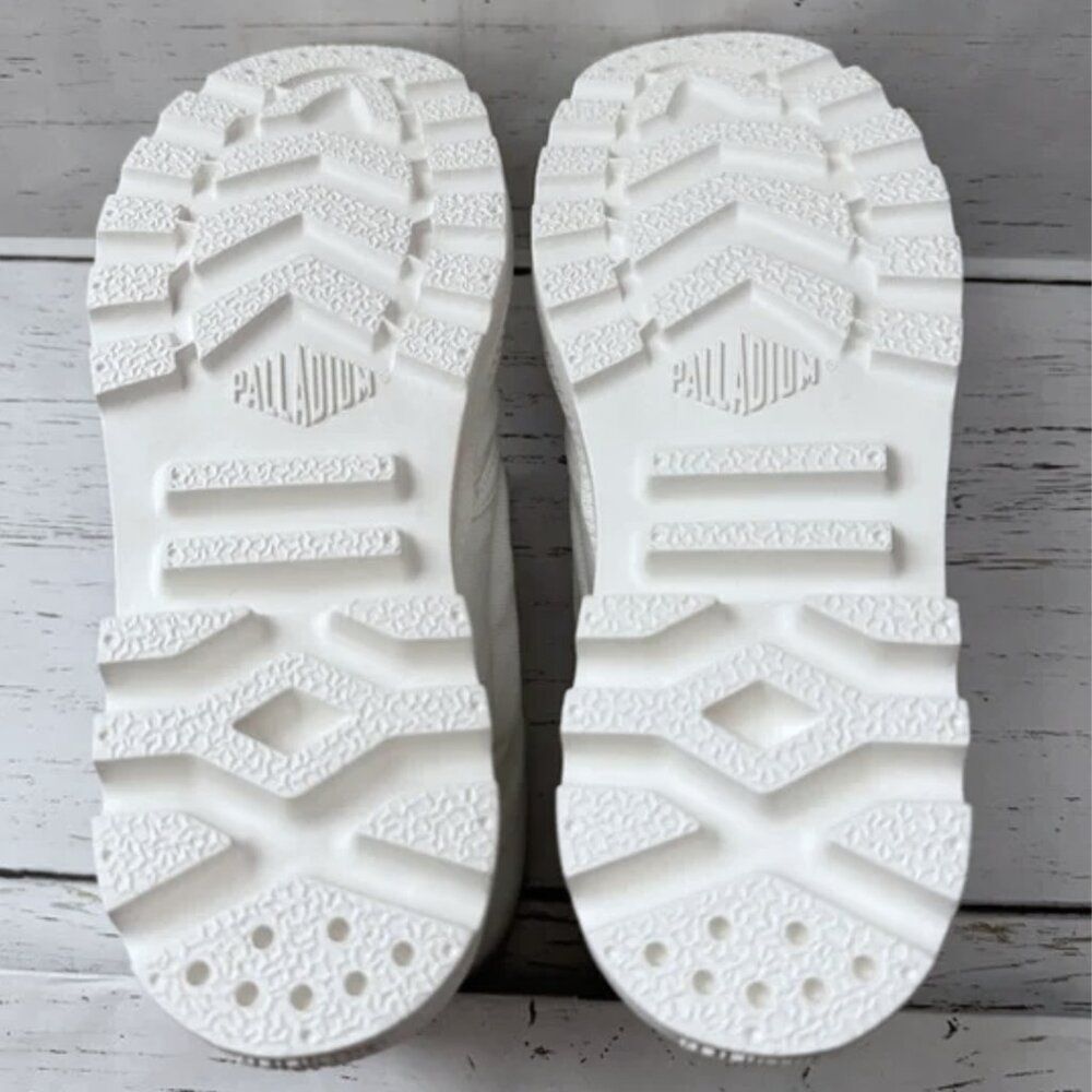 Palladium White Chunky Lug Sole Y2K High Top Vegan Combat Boots Sneakers Shoes - Picture 15 of 16